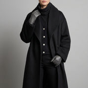 Yvette Harrowfield | Oversized Wide Collar Wrap Coat For Women