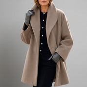Yvette Harrowfield | Oversized Wide Collar Wrap Coat For Women