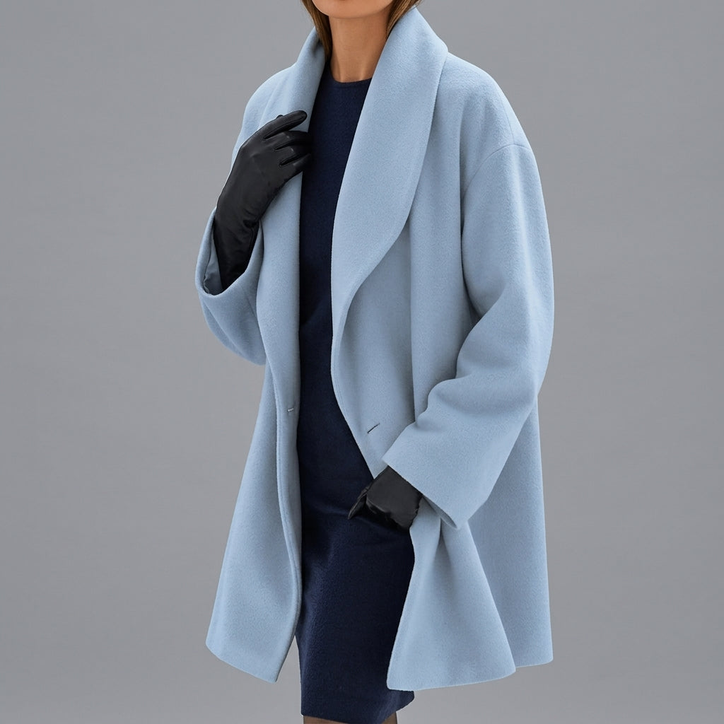 Yvette Harrowfield | Oversized Wide Collar Wrap Coat For Women