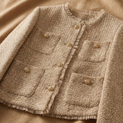 Marguerite Fontenoy | Cropped Tweed Blazer Jacket For Women