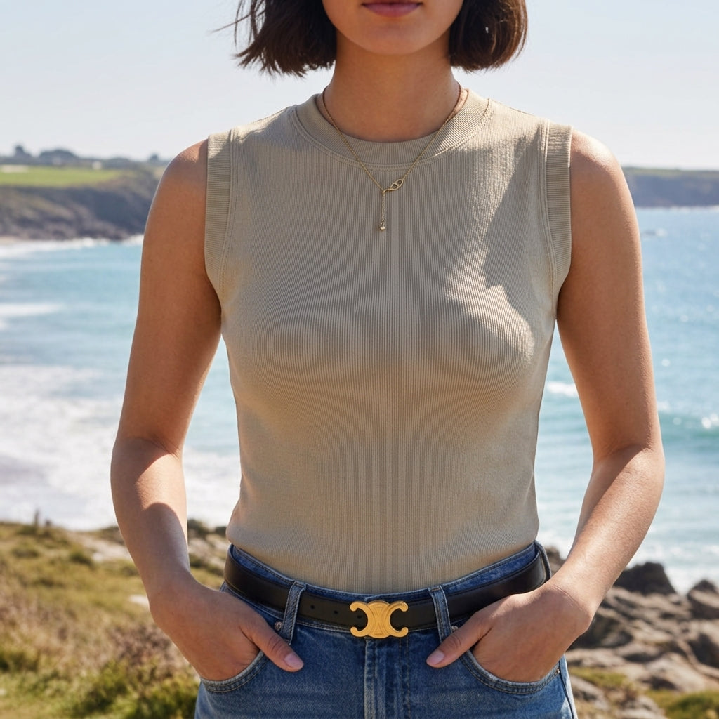 Aurelie Vanthorpe | Ribbed Sleeveless Tank Top For Women