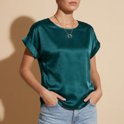 Elara Bonneville | Satin Cap Sleeve Top For Women