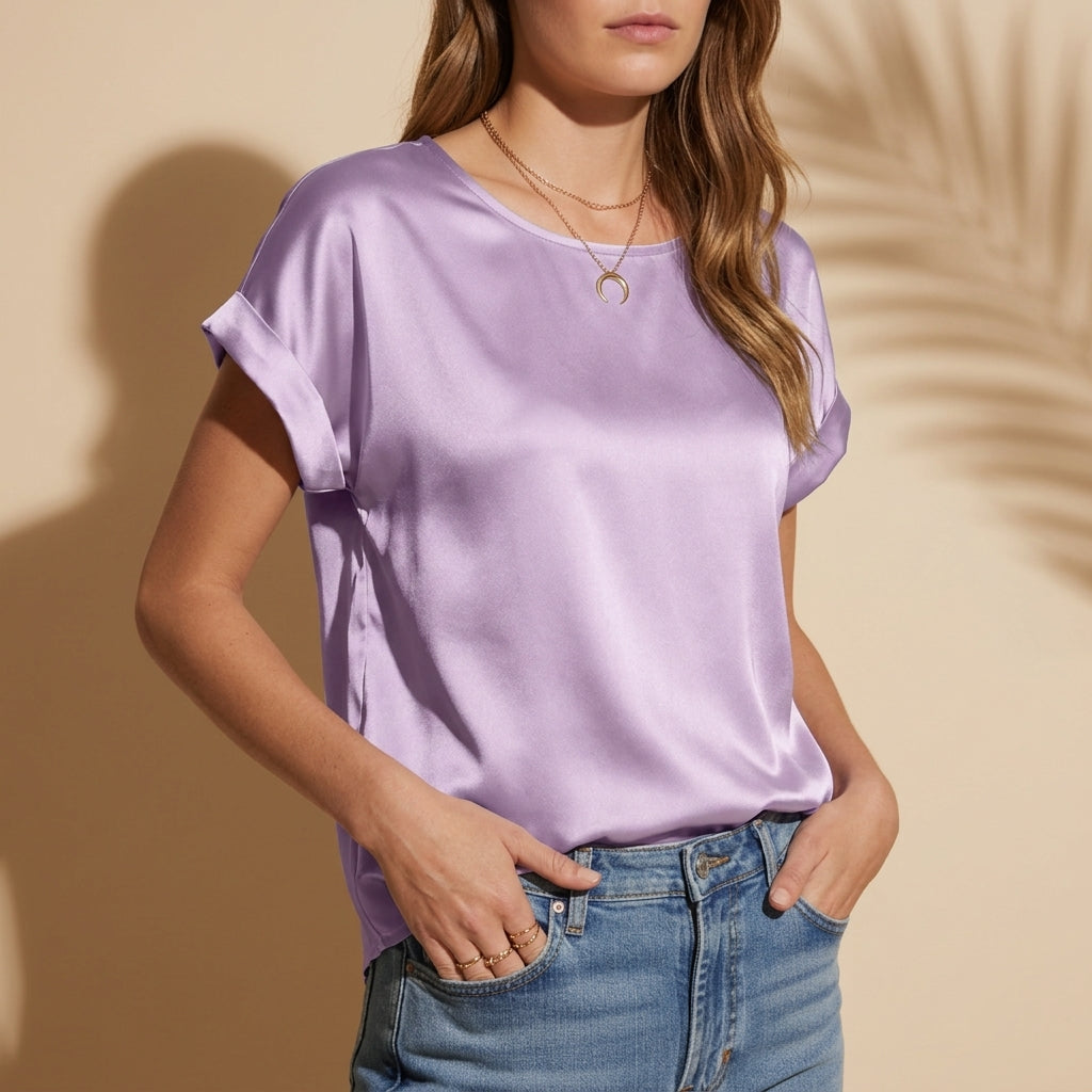 Elara Bonneville | Satin Cap Sleeve Top For Women