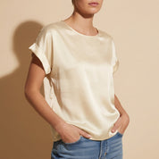 Elara Bonneville | Satin Cap Sleeve Top For Women