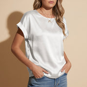 Elara Bonneville | Satin Cap Sleeve Top For Women