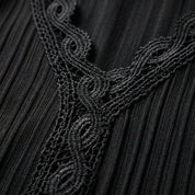 Linnea Beauvais | White Lace Trim V-Neck Blouse For Women