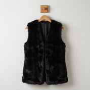 Savannah Roberts | Grey Faux Fur Open Front Vest For Women