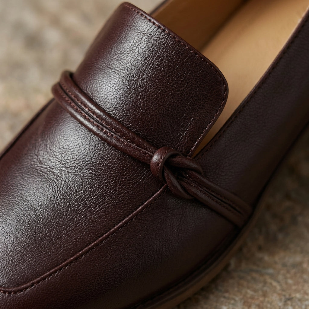 Celeste Morvaine | Brown Block Heel Loafer For Women
