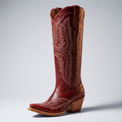 Brooklyn Adams | Knee-High Western Cowboy Boots in Tan