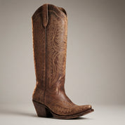 Brooklyn Adams | Knee-High Western Cowboy Boots in Tan