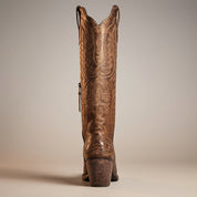 Brooklyn Adams | Knee-High Western Cowboy Boots in Tan