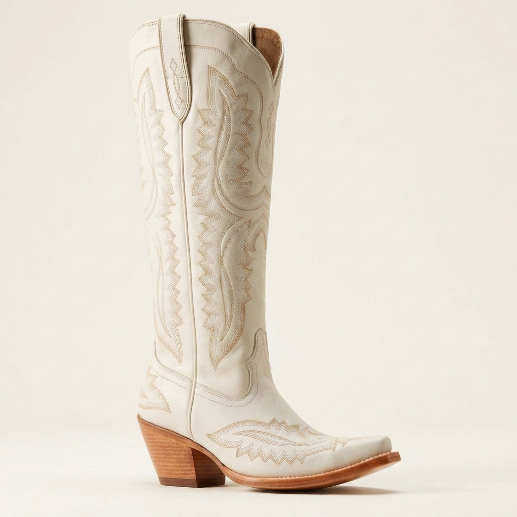 Brooklyn Adams | Knee-High Western Cowboy Boots in Tan