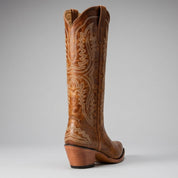 Brooklyn Adams | Knee-High Western Cowboy Boots in Tan