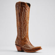 Brooklyn Adams | Knee-High Western Cowboy Boots in Tan