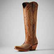 Brooklyn Adams | Knee-High Western Cowboy Boots in Tan
