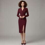 Corinne Whitmore | Double-Breasted Blazer Midi Dress For Women
