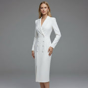 Corinne Whitmore | Double-Breasted Blazer Midi Dress For Women