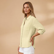 Margaux Delrieu | Lecce Linen Button-Up Shirt For Women