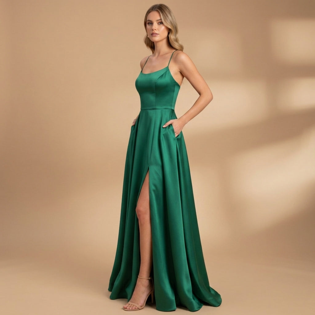 Seraphina Elwood | Satin Maxi Evening Gown For Women