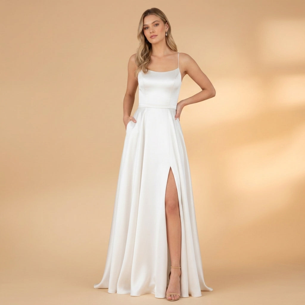 Seraphina Elwood | Satin Maxi Evening Gown For Women