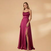 Seraphina Elwood | Satin Maxi Evening Gown For Women
