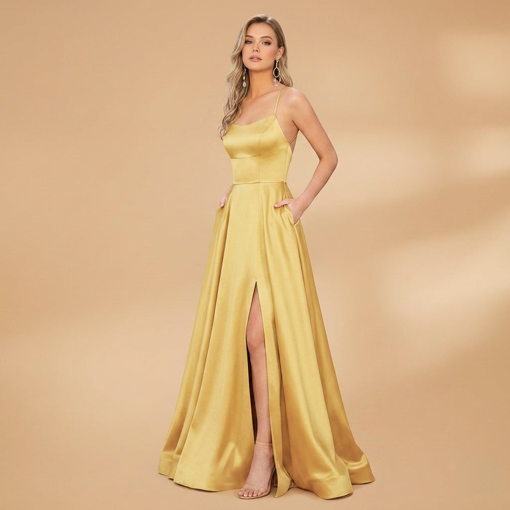 Seraphina Elwood | Satin Maxi Evening Gown For Women