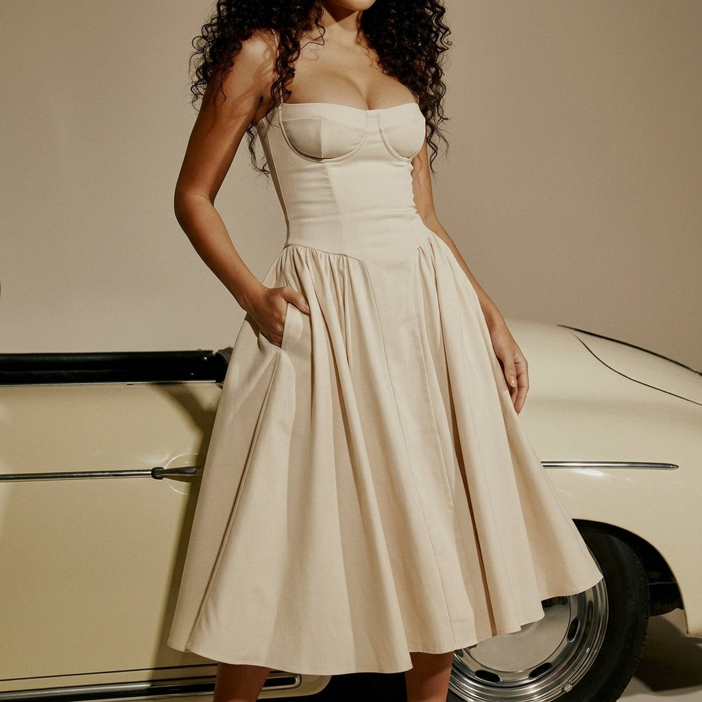 Elise Davenport | Corset Midi Dress For Women
