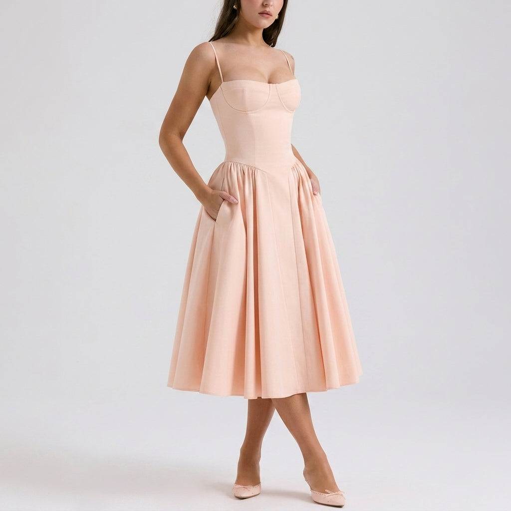 Elise Davenport | Corset Midi Dress For Women