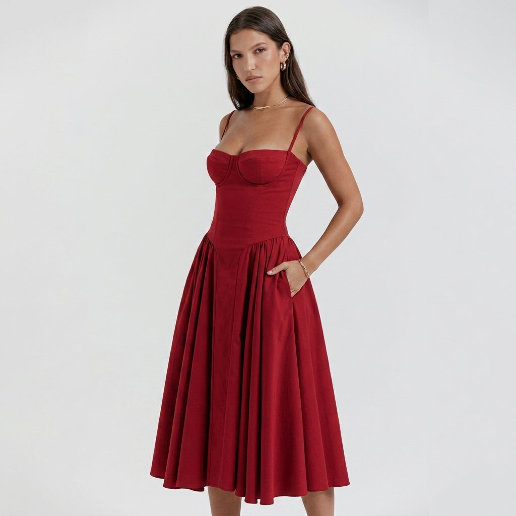 Elise Davenport | Corset Midi Dress For Women
