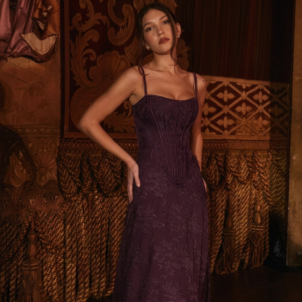 Eliana Corvette | Corset Floral Maxi Dress For Women