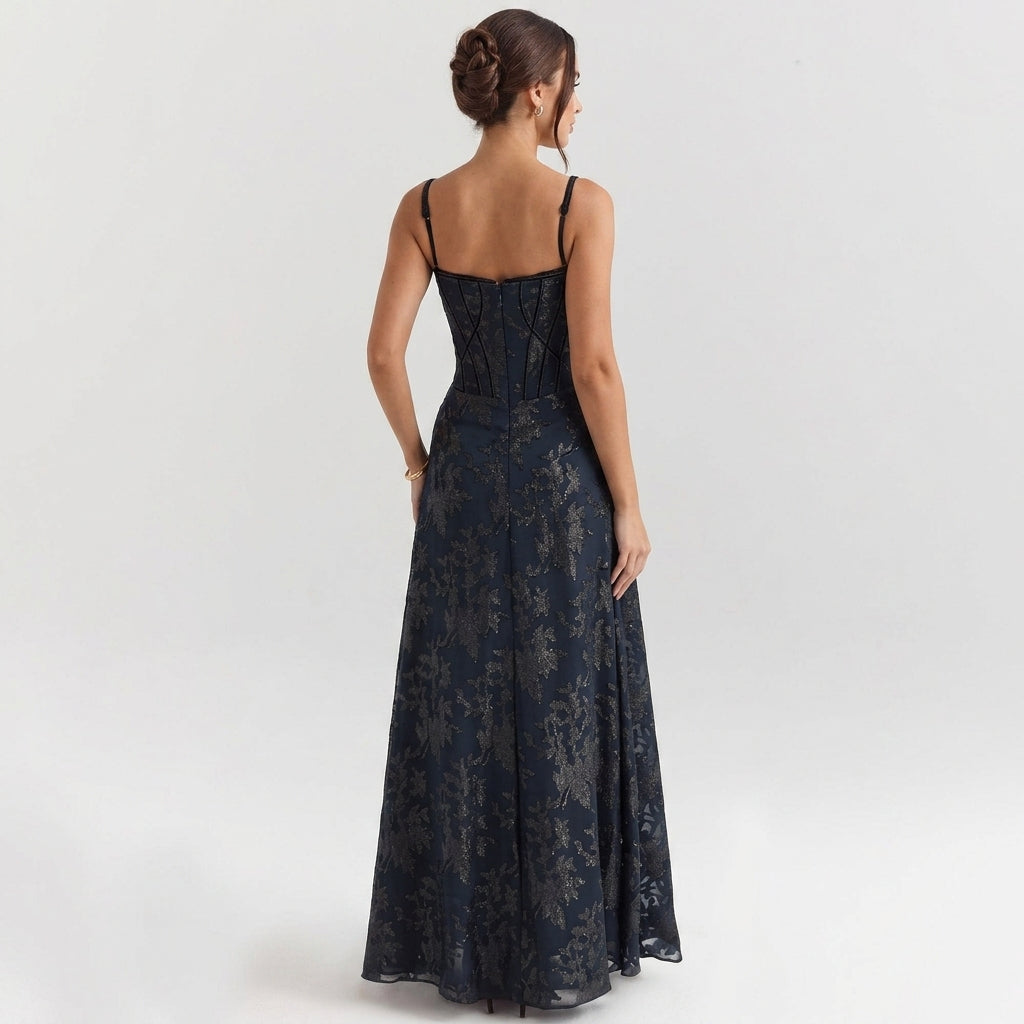 Eliana Corvette | Corset Floral Maxi Dress For Women
