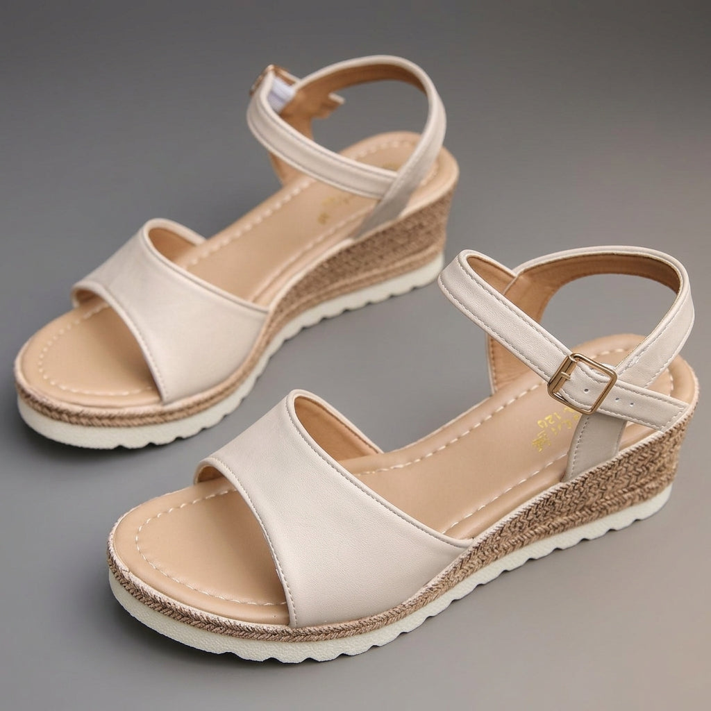 Margaux Delacroix | Black Orthopedic Wedge Sandals For Women
