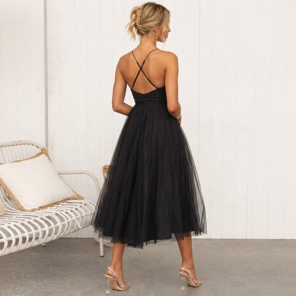 Isabeau Rosemont | Corset Tulle Midi Dress For Women