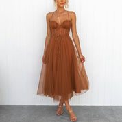 Isabeau Rosemont | Corset Tulle Midi Dress For Women