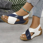 Vivienne Portofino | Color Block Wedge Sandals For Women
