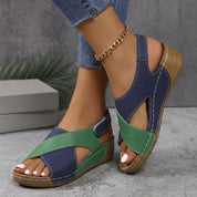 Vivienne Portofino | Color Block Wedge Sandals For Women
