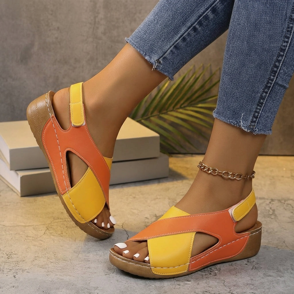 Vivienne Portofino | Color Block Wedge Sandals For Women
