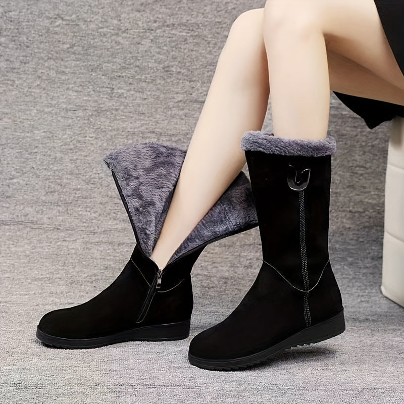 Camille Brindisi | Faux Fur Cuffed Snow Boots For Women