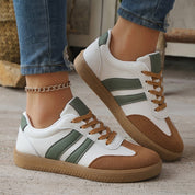 Taylor Wright | White & Red Striped Fashion Sneakers For Women