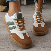 Taylor Wright | White & Red Striped Fashion Sneakers For Women