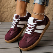 Taylor Wright | White & Red Striped Fashion Sneakers For Women