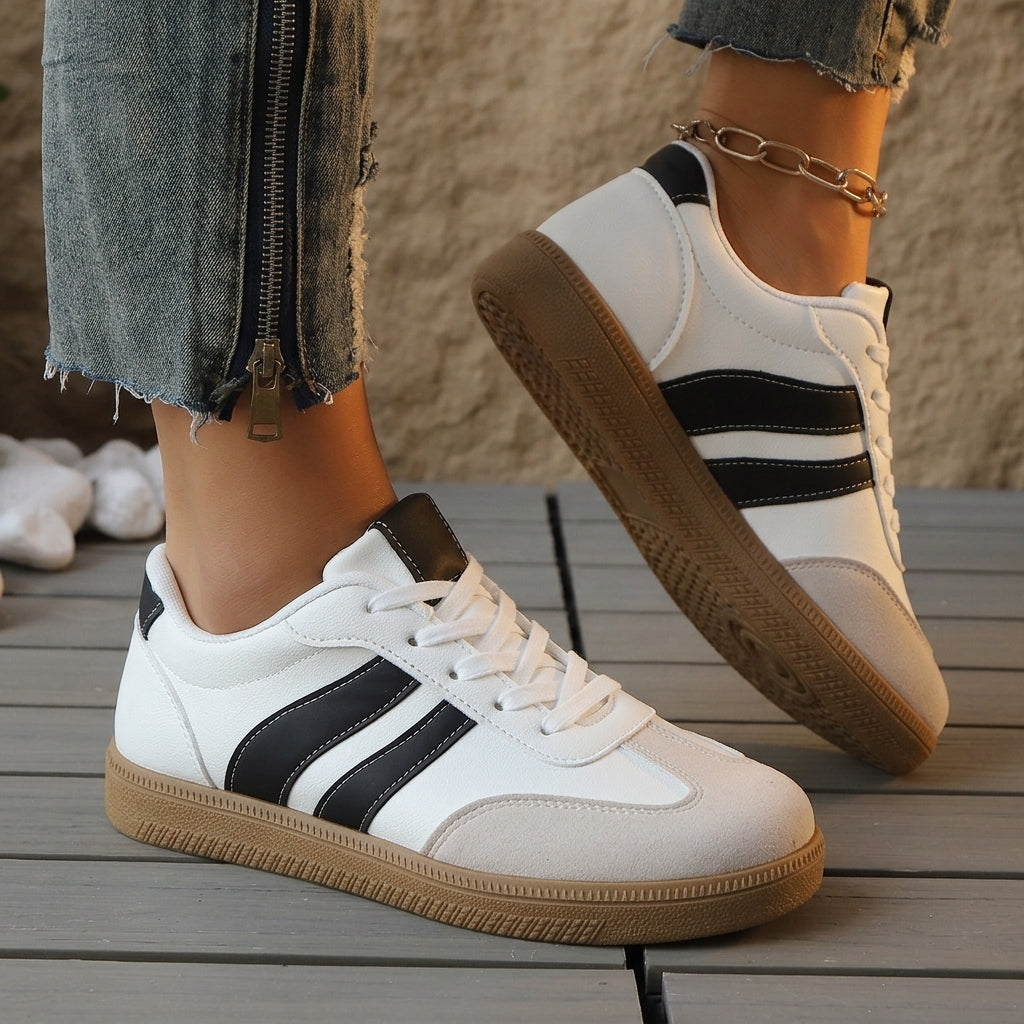 Taylor Wright | White & Red Striped Fashion Sneakers For Women