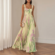 Léonie Fairvale | Floral Pleated Maxi Dress For Women