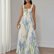 Léonie Fairvale | Floral Pleated Maxi Dress For Women