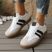 Taylor Wright | White & Red Striped Fashion Sneakers For Women