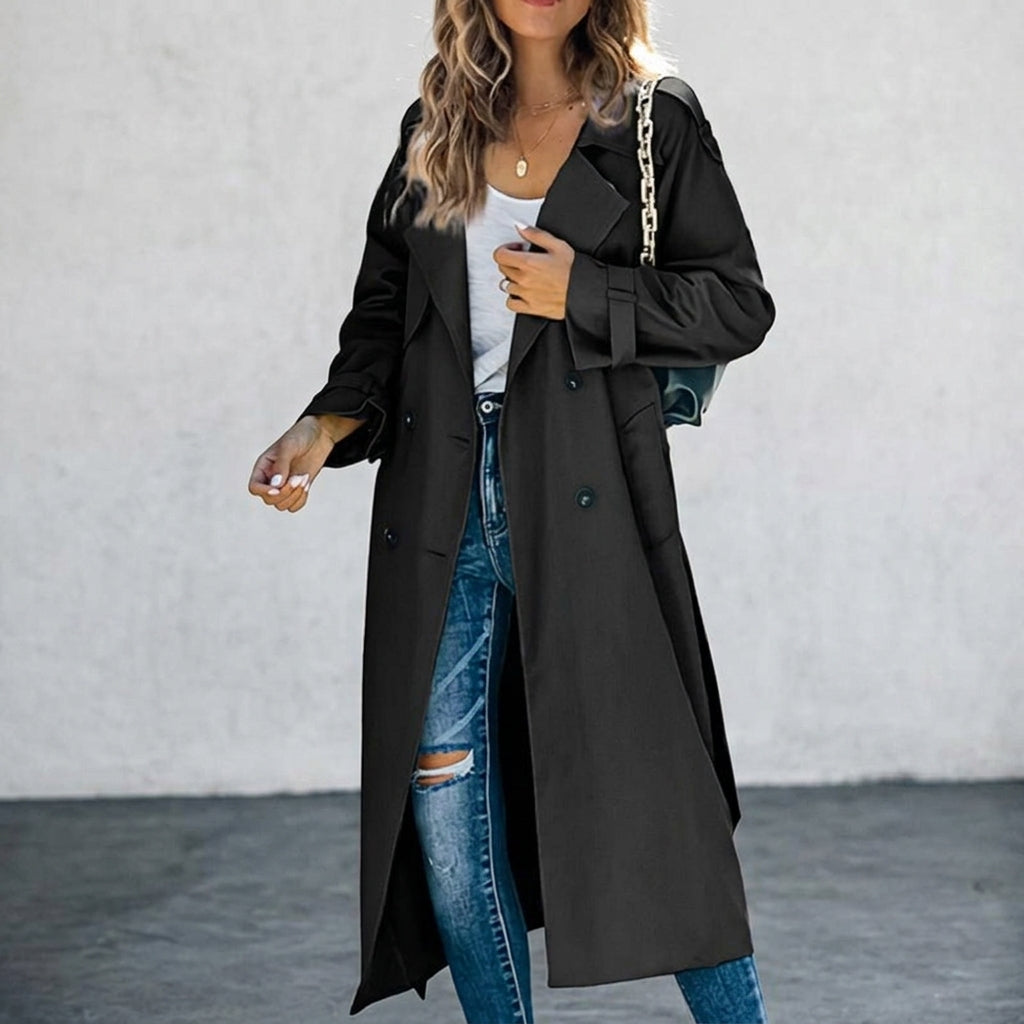 Alexandra Fonterre | Classic Double-Breasted Trench Coat For Women