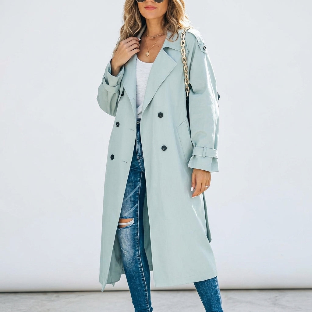 Alexandra Fonterre | Classic Double-Breasted Trench Coat For Women
