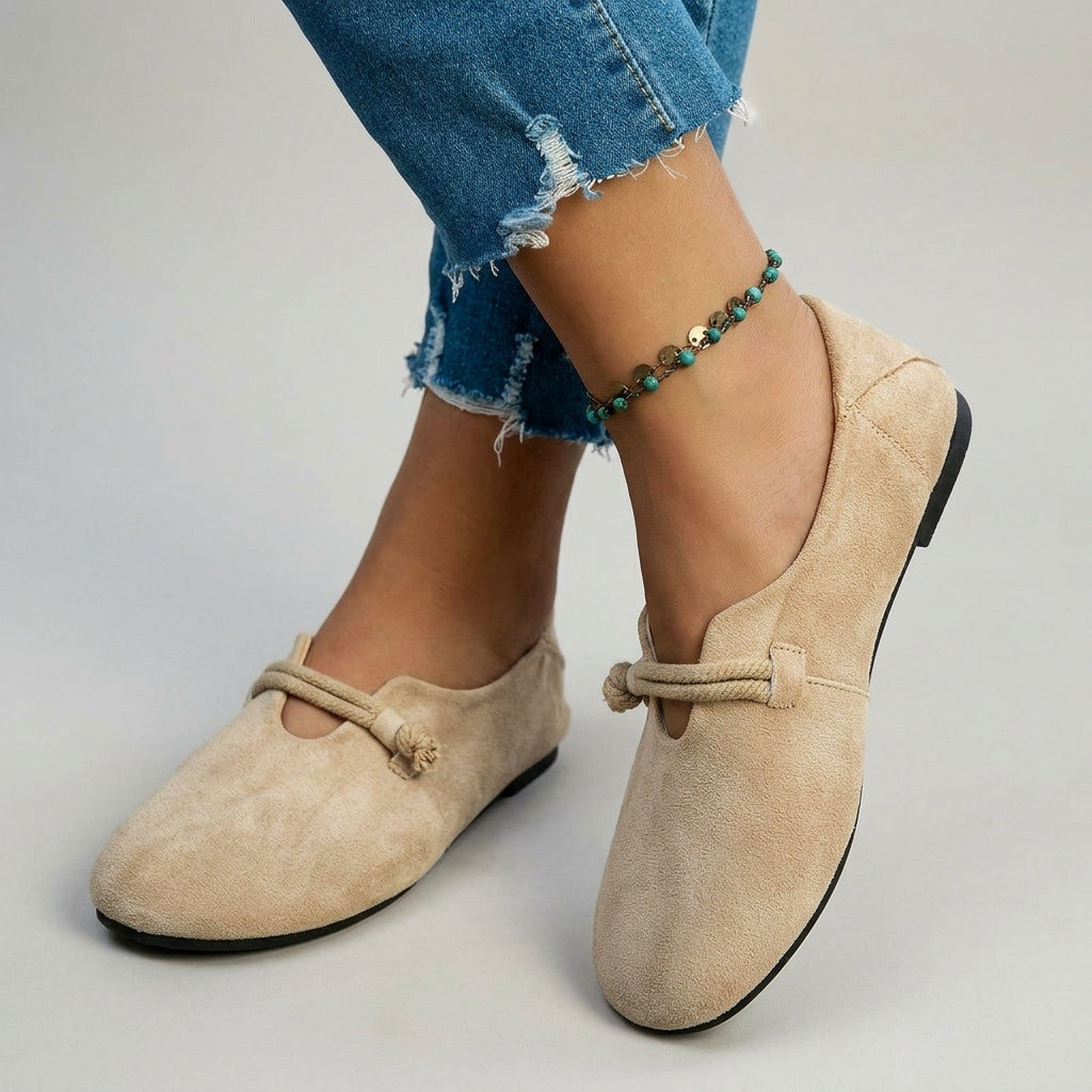 Céleste Normandin | Suede Rope-Detail Loafers For Women