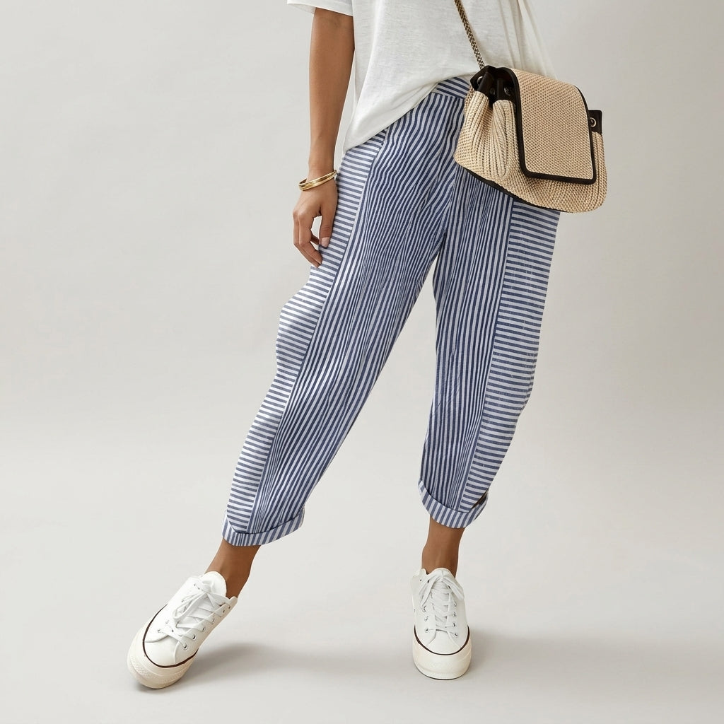 Simone Laruelle | Striped Cropped Trousers For Women