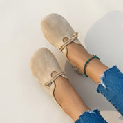 Céleste Normandin | Suede Rope-Detail Loafers For Women